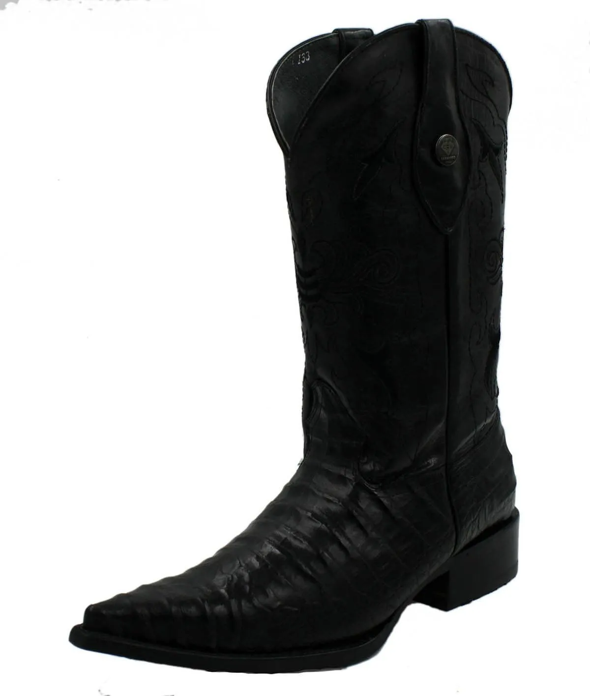 Dona Michi Men's Handcrafted Crocodile Alligator Belly Print Western Cowboy Boots