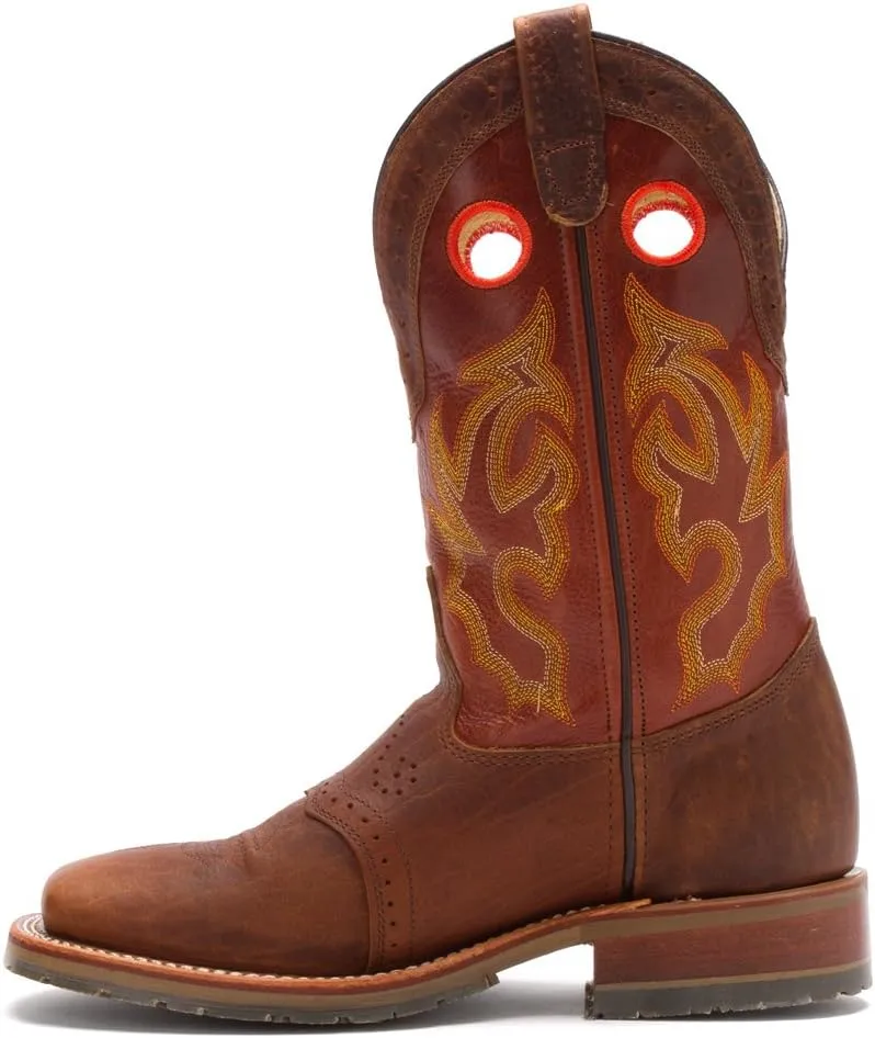 DOUBLE-H Mickey Steel Toe Men's Western Boots - Durable Leather, Slip-Resistant, Comfortable Cushioned Insole, Size Variety