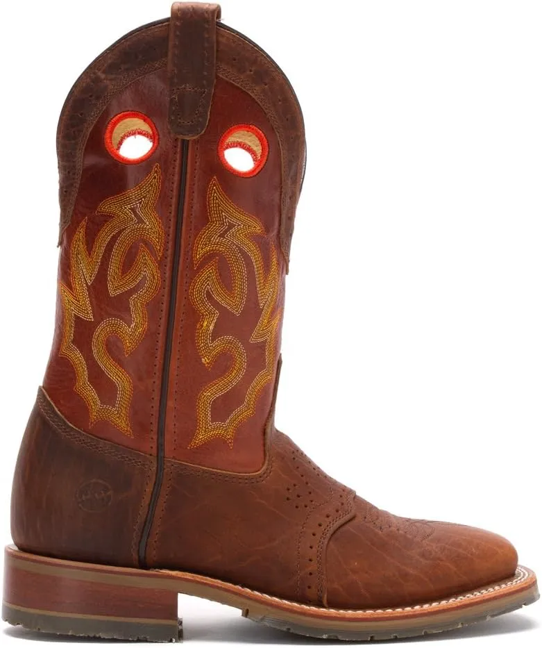 DOUBLE-H Mickey Steel Toe Men's Western Boots - Durable Leather, Slip-Resistant, Comfortable Cushioned Insole, Size Variety