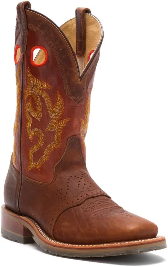 DOUBLE-H Mickey Steel Toe Men's Western Boots - Durable Leather, Slip-Resistant, Comfortable Cushioned Insole, Size Variety