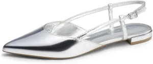 DREAM PAIRS Slingback Flats for Women, Pointed-Toe Elegant Women's Ballet Flats with Buckle Strap, Classic Low Heel Dress Shoes for Casual Work Office Party