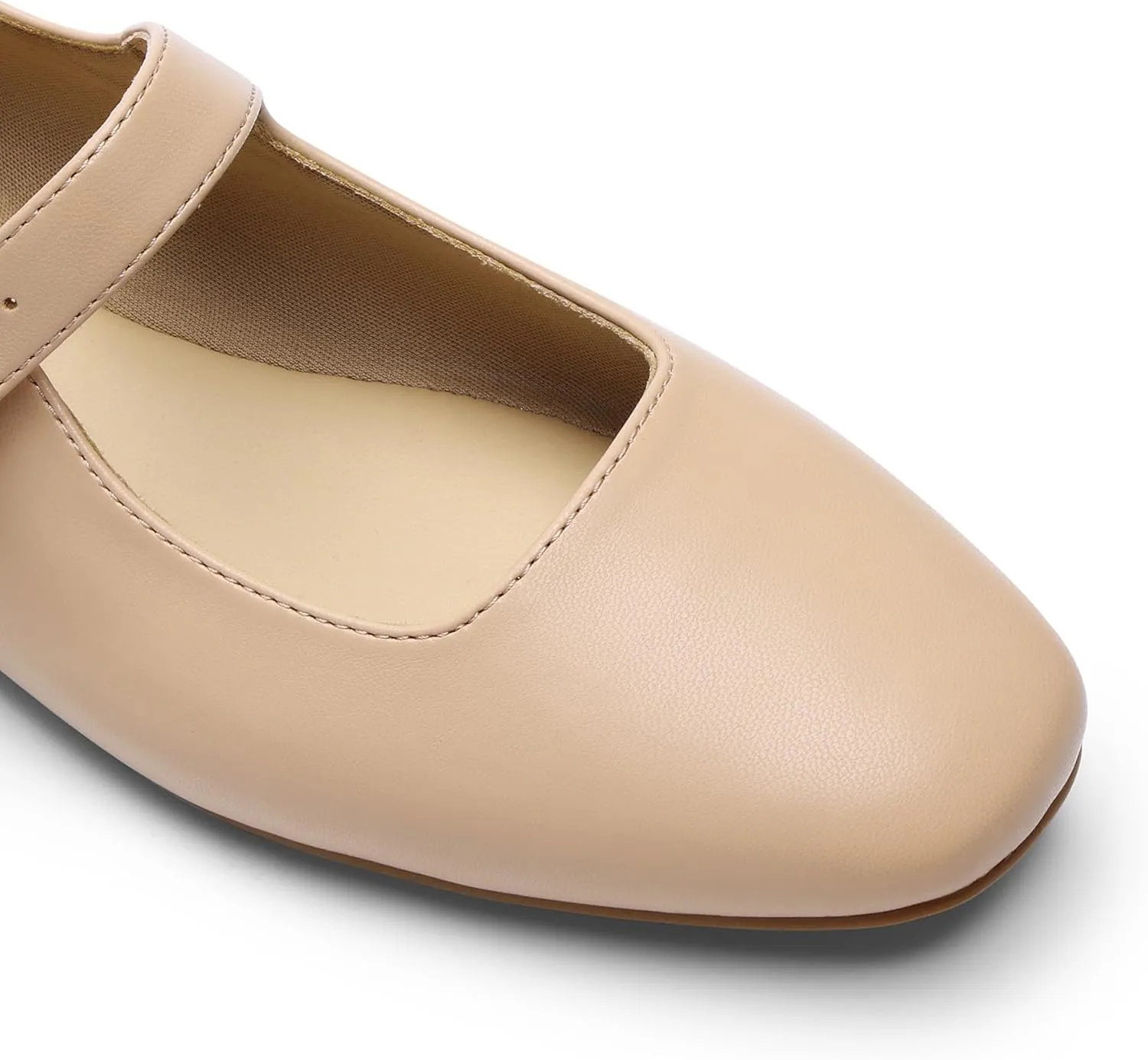 DREAM PAIRS Women's Flats Square Toe Mary Jane Flats Comfortable Casual Slip On Dress Shoes Ballet Flats with Buckle Strap Casual Work Office Mary Jane Shoes