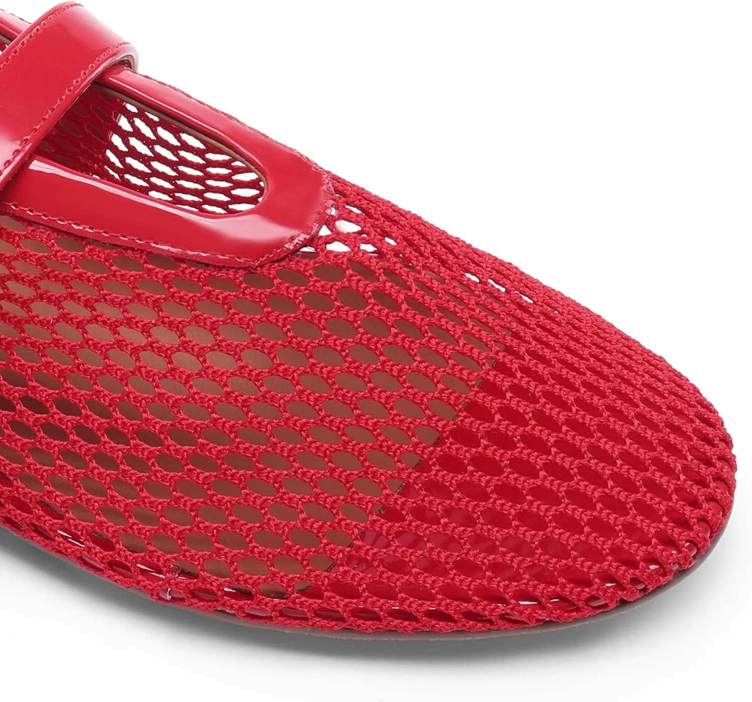 DREAM PAIRS Women's Mesh Ballet Flats Dressy Round Toe Comfortable Mary Jane Flat Shoes with Buckle Strap