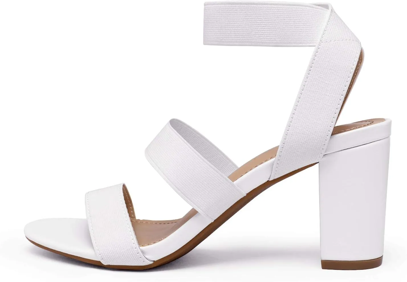 DREAM PAIRS Women's Open Toe High Chunky Elastic Strap Dress Heel Sandals