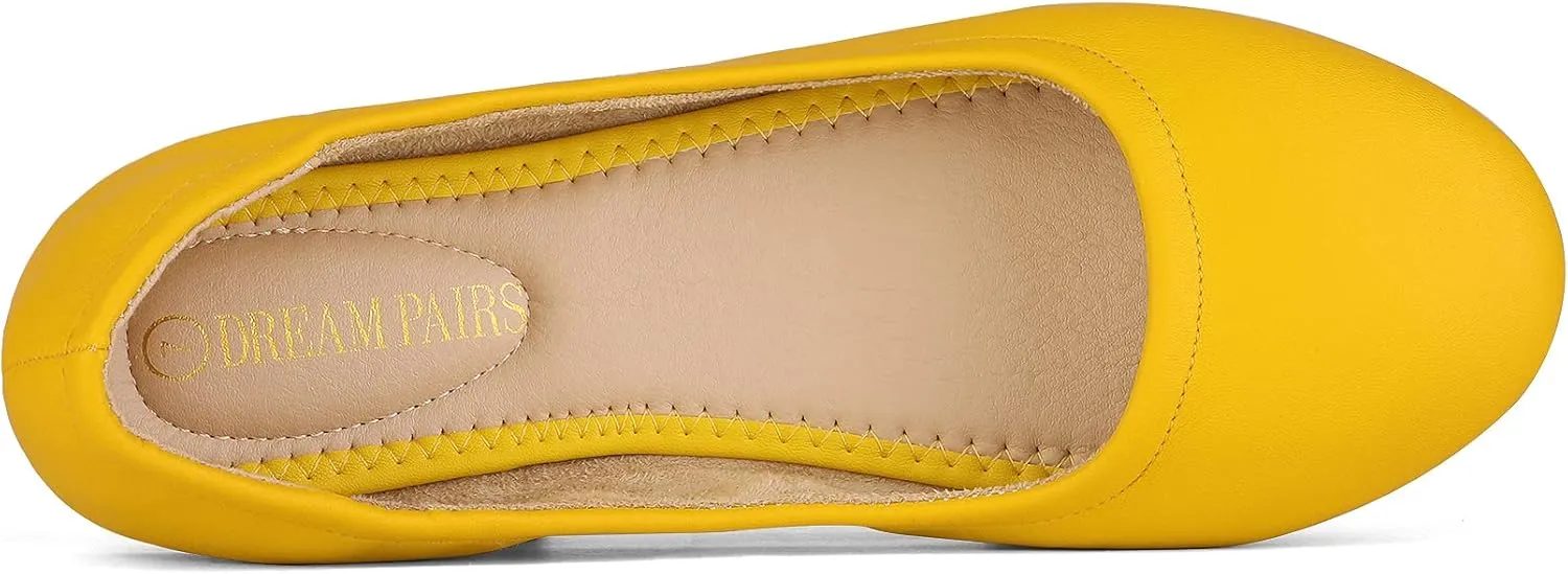 DREAM PAIRS Women's Sole-fina Solid Plain Walking Classic Ballet Flats Shoes