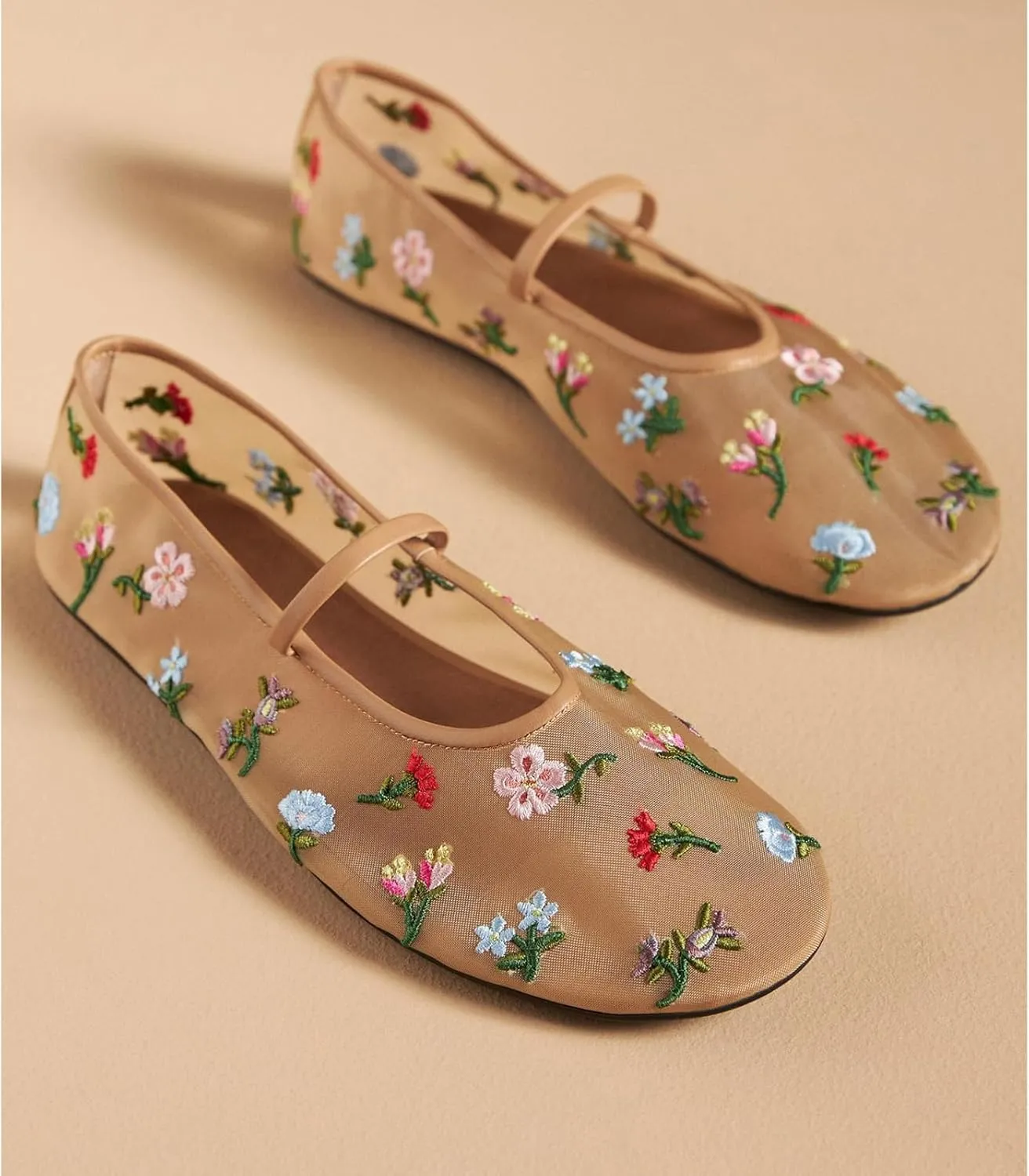Dsevht Mesh Ballet Flats Shoes for Women Slip On Ballerina Shoes Round Toe Comfortable Casual Work Dress Flats Shoes