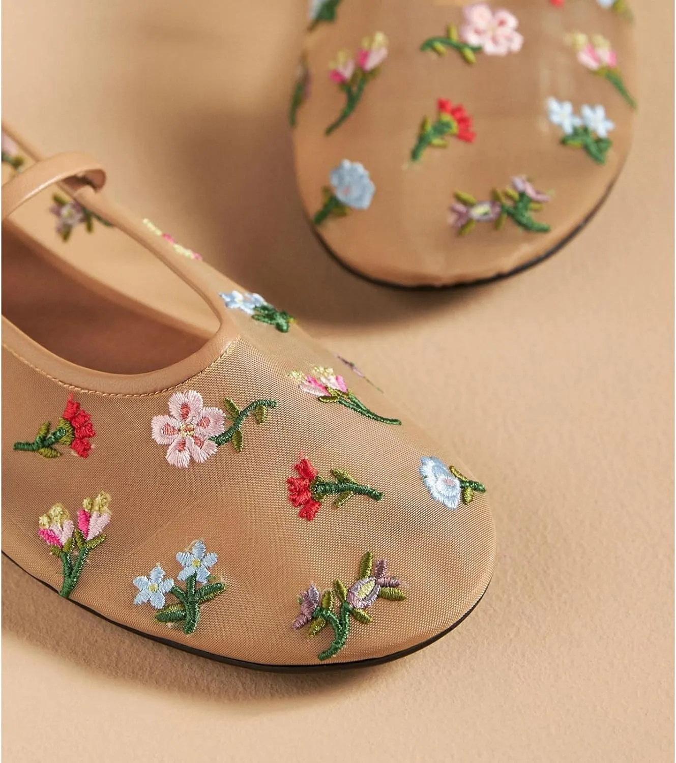 Dsevht Mesh Ballet Flats Shoes for Women Slip On Ballerina Shoes Round Toe Comfortable Casual Work Dress Flats Shoes