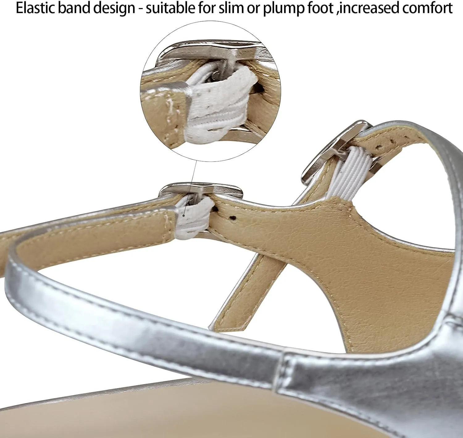Dsevht Slingback Flats for Women Closed Square Toe Mary Jane Ballet Flats Casual Fashion Dress Shoes for Women