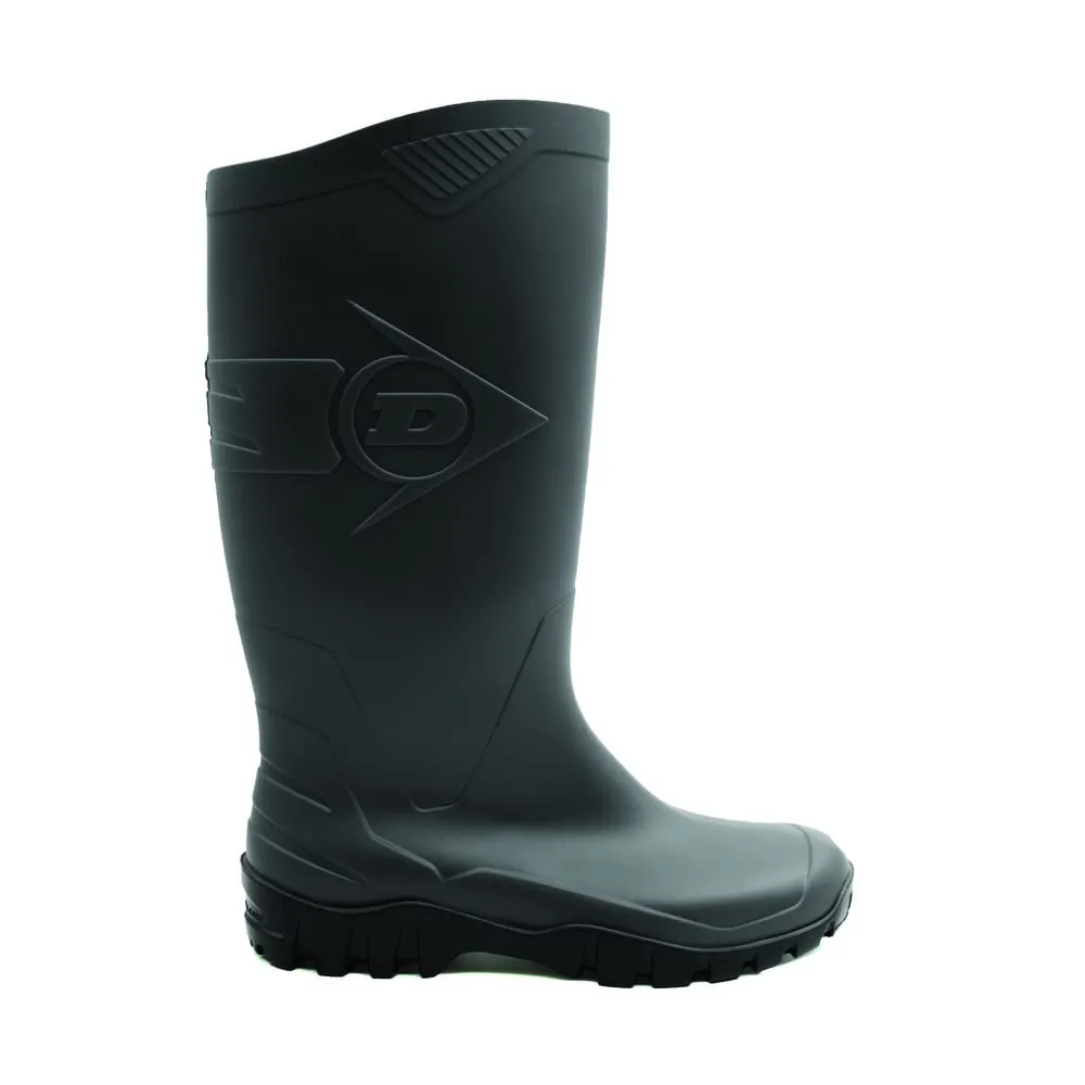 DUNLOP Protective Footwear, Dane, 100% Waterproof PVC, Lightweight and Durable Protective Footwear, MD0HD01.12, Size 12, Black