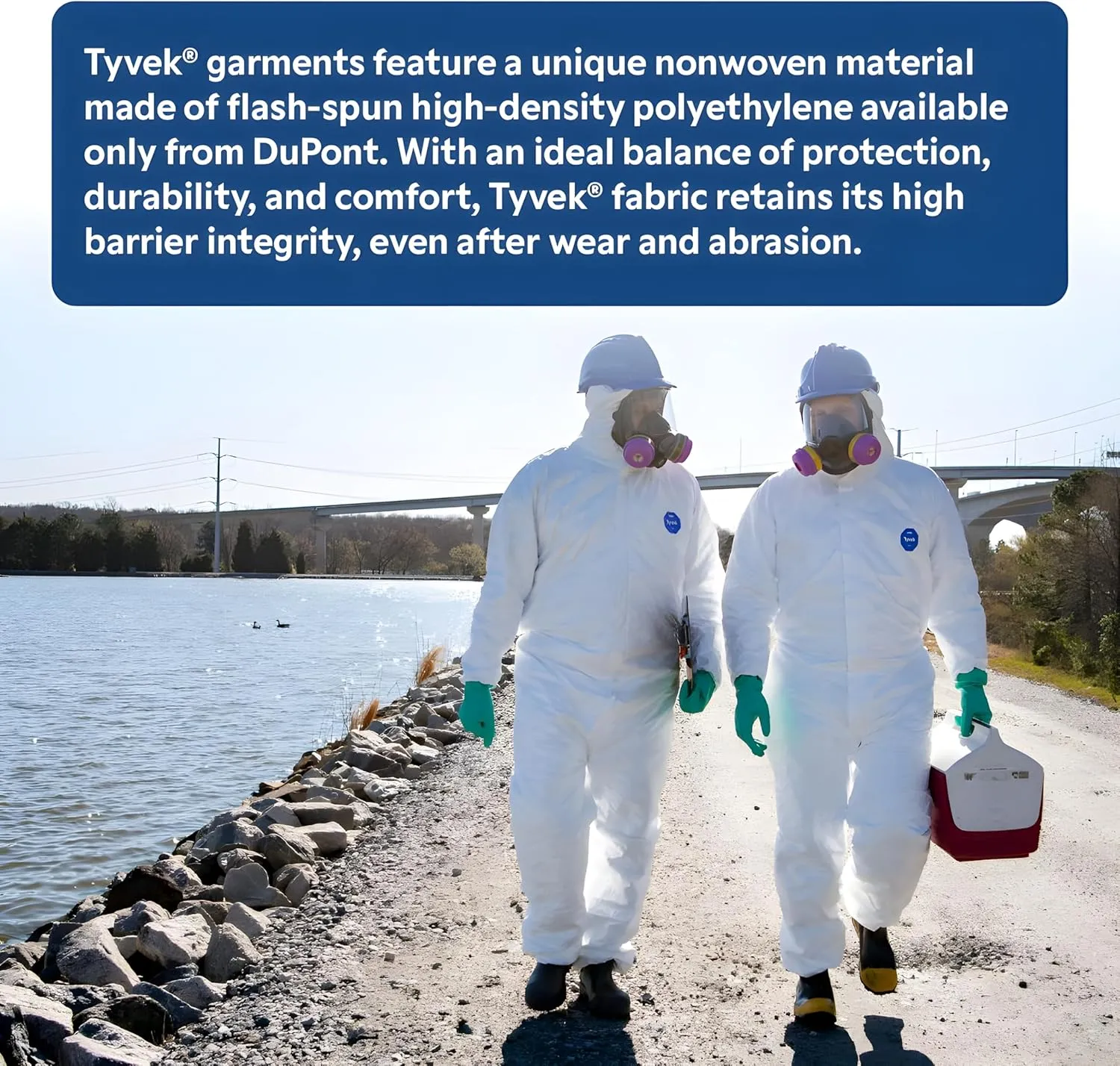 DuPont Tyvek 400 TY122S Disposable Protective Coverall Hood, Boots