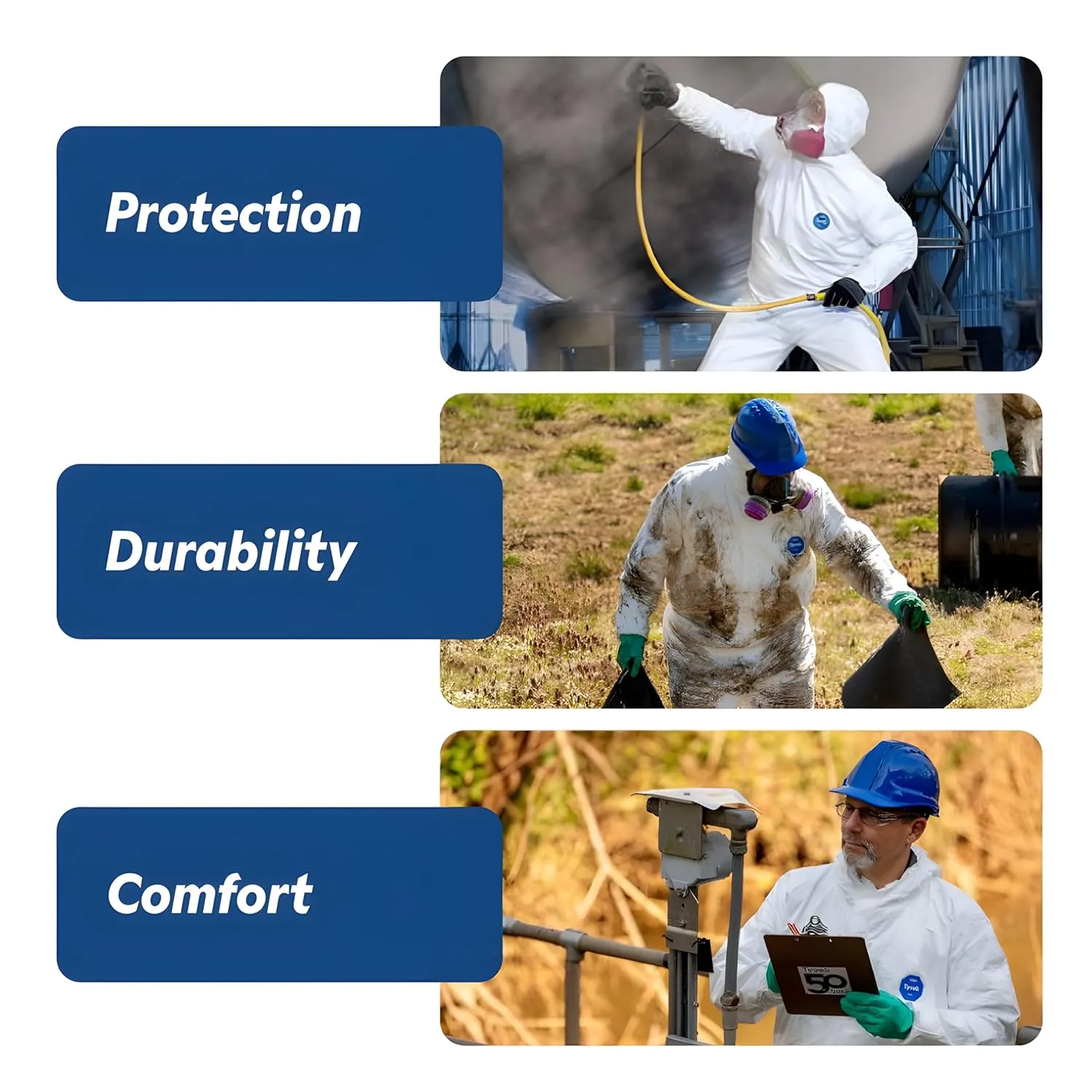 DuPont Tyvek 400 TY125S Disposable Protective Coverall with Elastic Cuffs, White, 2X-Large (Pack of 25)
