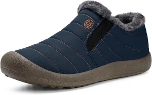 Eagsouni Womens Mens Snow Boots Winter Shoes Slip On Ankle Booties Anti-Slip Water Resistant Fully Fur Lined Outdoor Sneakers