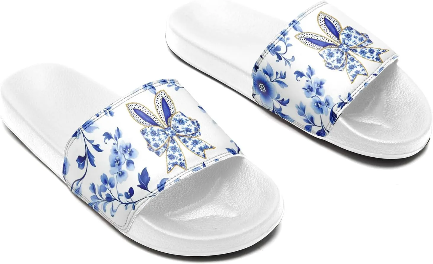 Easter Bunny Slide Sandals for Women, Comfortable Cute Rabbit Design Girls Spring Outdoor Slippers