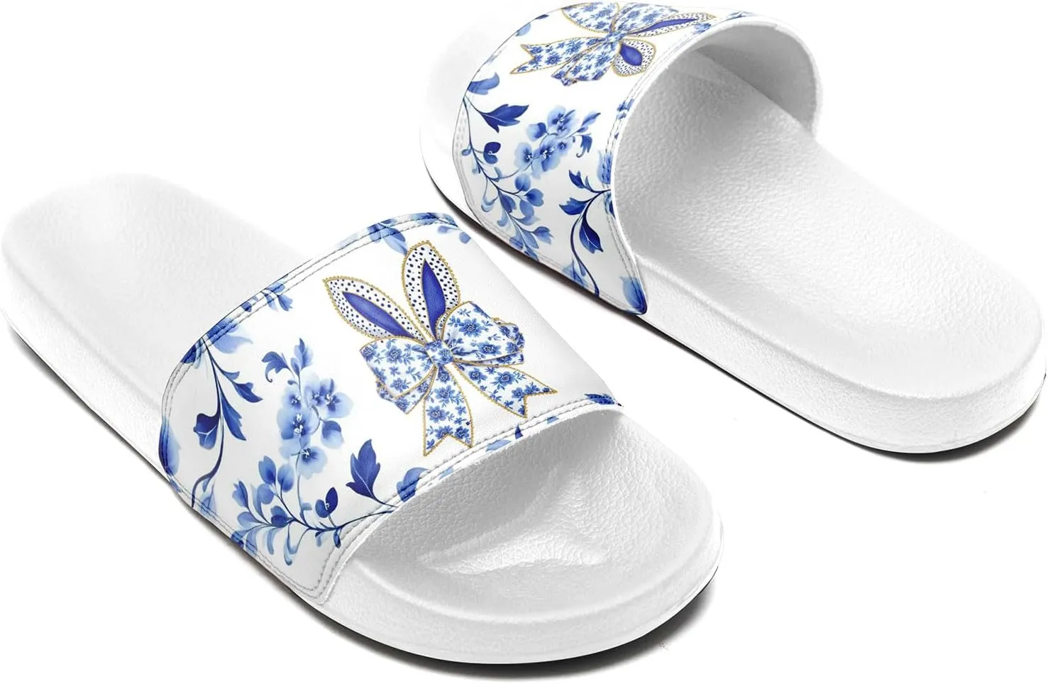 Easter Bunny Slide Sandals for Women, Comfortable Cute Rabbit Design Girls Spring Outdoor Slippers