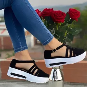 Fanyil Women's Comfy Orthotic Sandals, Fanyil Womens Sandals, Women Closed Toe Platform Wedges Slip On Walking Shoes