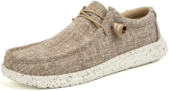Fashion Canvas Loafers for Men Comfortable Lightweight Breathable Men's Casual Shoes Flat Slip-on Driving Shoes Man