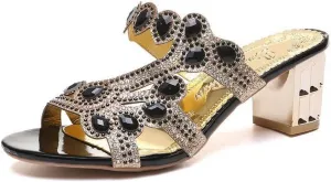Fashion Women's Sandals Chunky Heel Hollow Casual High Heel Sandals