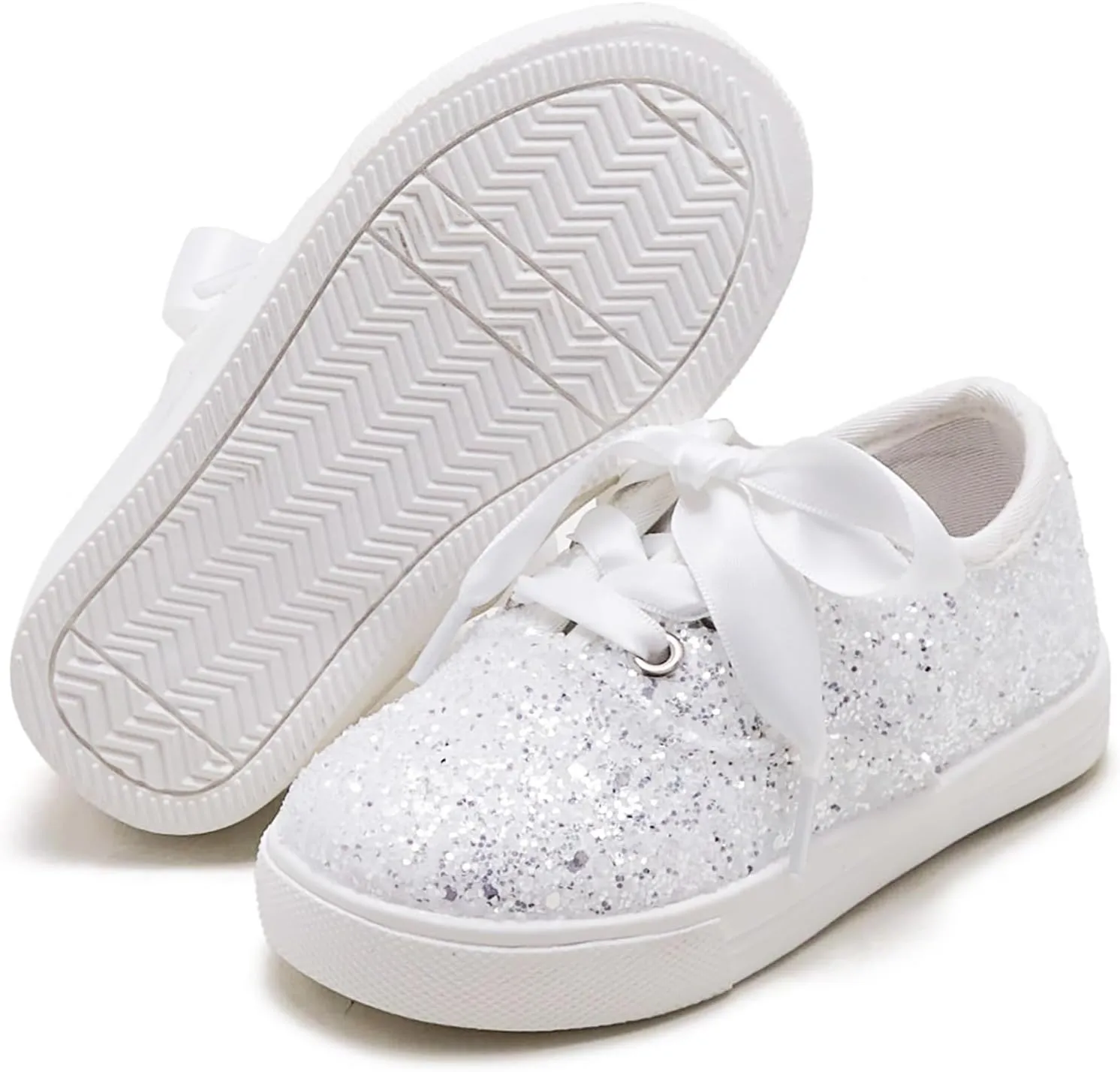 Felix & Flora Toddler/Little Kid Girls Running Shoes Sports Sneakers Princess Casual Glitter Shoes.
