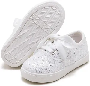 Felix & Flora Toddler/Little Kid Girls Running Shoes Sports Sneakers Princess Casual Glitter Shoes.