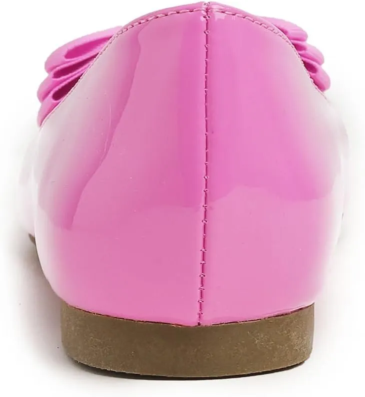 Feversole Women's Round Toe Cute Bow Trim Ballet Flats