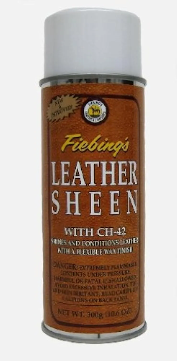 Fiebing's Leather Sheen Acrylic Finisher Spray (10.6 Oz) - Acrylic Wax Top Finish to Condition Smooth Leather Boots, Furniture, Jacket, Belt - High Gloss, Flexible, Water Resistant Protective Finish