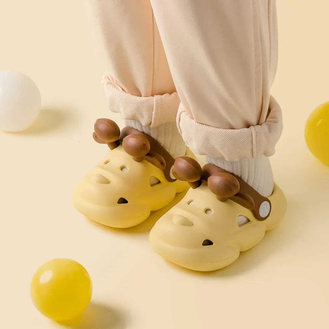 Fiedaz Toddler Baby Cute Deer Garden Clogs Boys Girls Lightweight Breathable Slides Sandals for Little Kids Beach Shower Pool Sandals