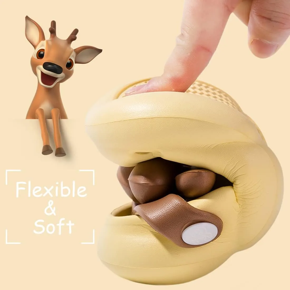 Fiedaz Toddler Baby Cute Deer Garden Clogs Boys Girls Lightweight Breathable Slides Sandals for Little Kids Beach Shower Pool Sandals