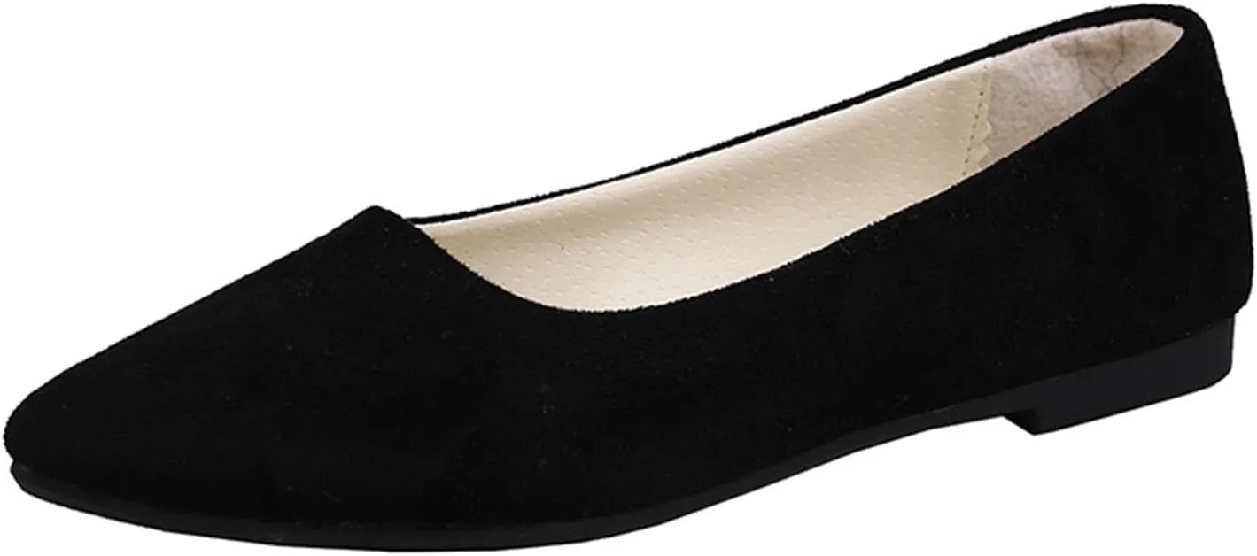 Flats for Women Round Toe Flat Shoes Dressy Black Ballet Flat Comfortable Womens Dress Shoes Ballerina Flats for Work