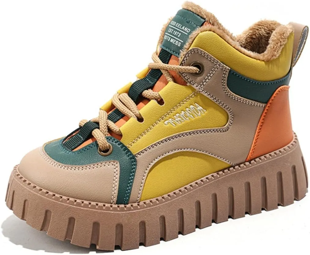 Fleece Lined Ethereal White Sporty Casual Sneakers Warm Stylish Comfort Shoes for Women Fall Winter Wear New Year Holiday Outfit Campus Inspired Boots