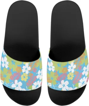 Flower Print Sandals for Women Slide Sandals Casual Lightweight Non Slip Summer Slippers