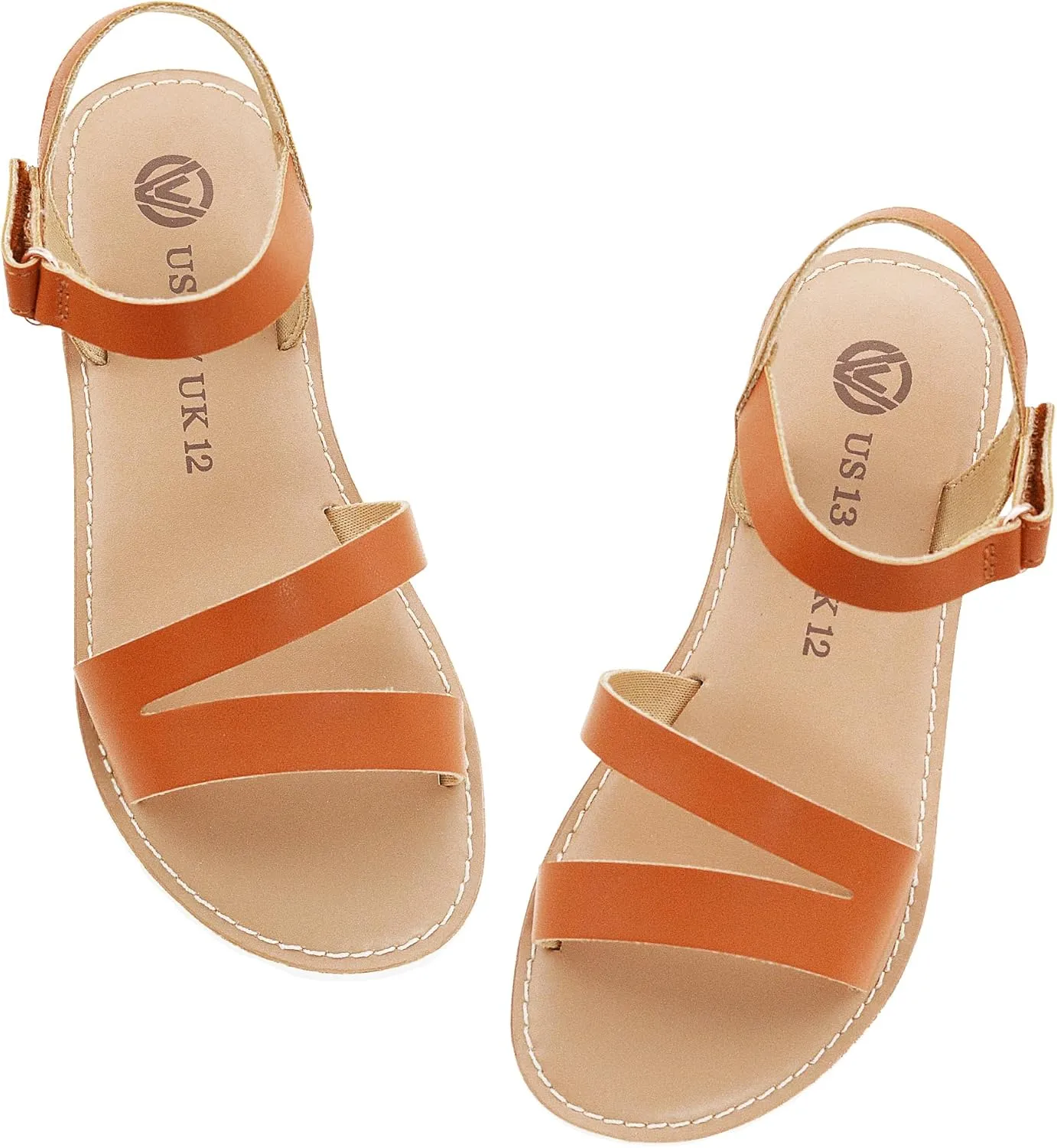 FLYFUPPY Girls Sandals Strappy Open Toe Outdoor Flats with Hook and Loop Kid Summer Shoes for Girls