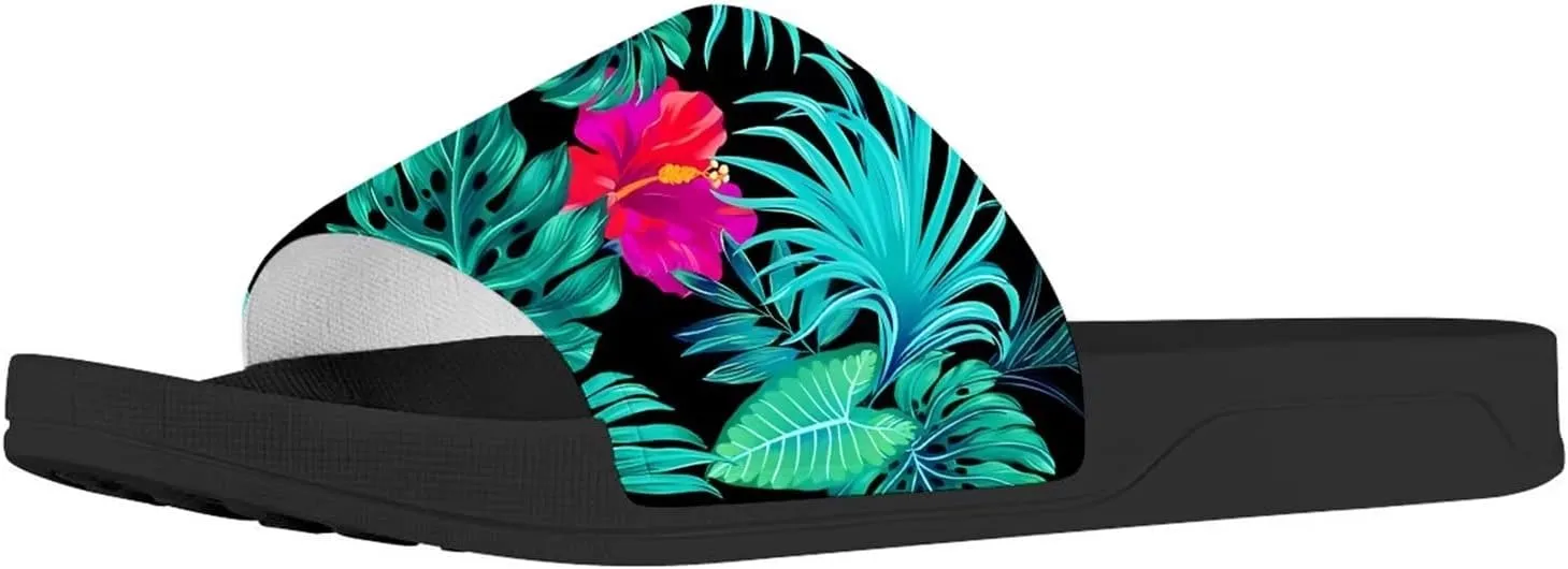 Forchrinse American Flag Dog Paw Print Women Men Slide Sandals Lightweight Causal Slip on Summer Slipper Beach Sport Sandals