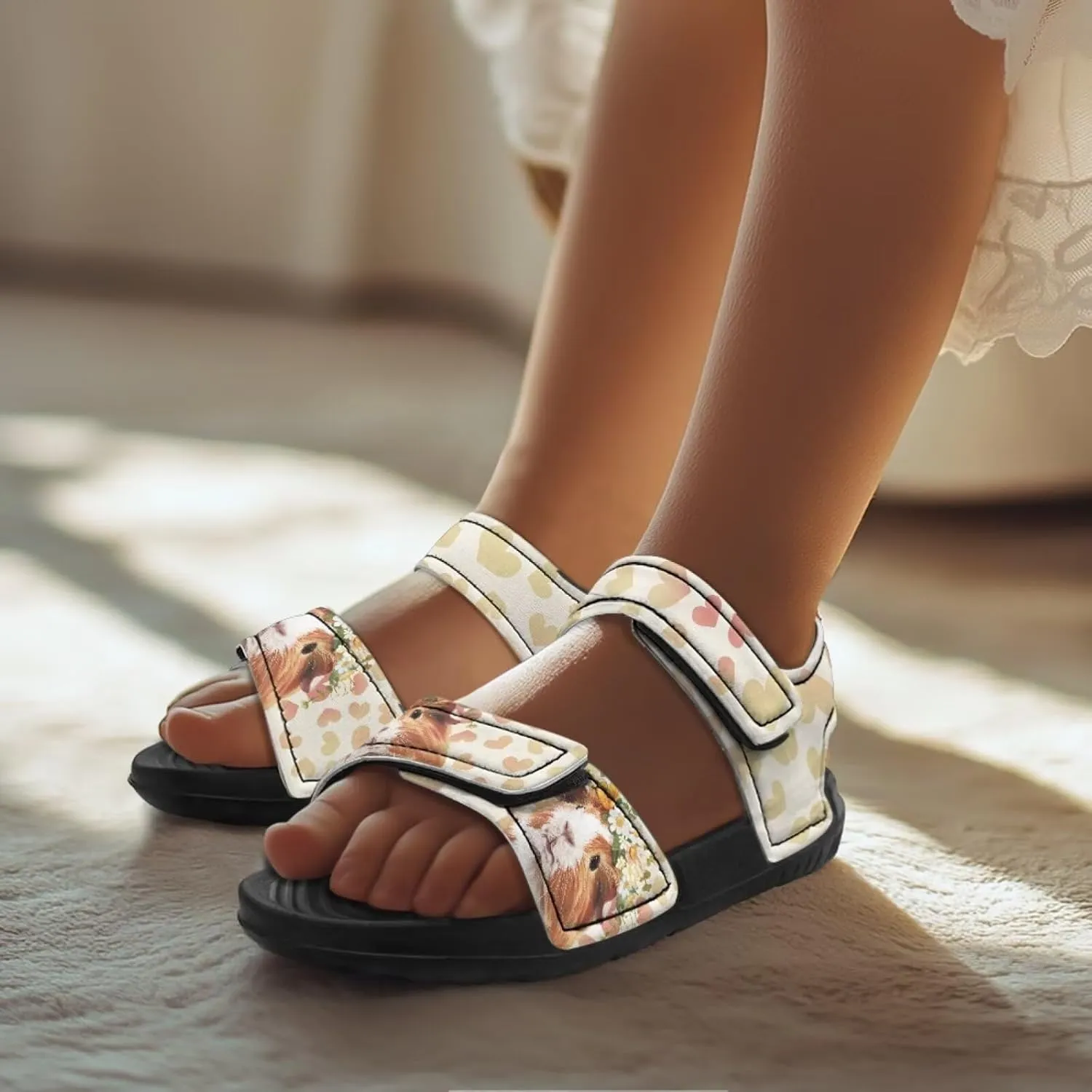 Forchrinse Girls Sandals Summer Outdoor Open Toe Sport Sandals Waterproof Leather Beach Water Shoes