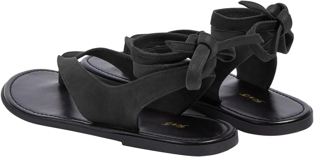 FOWT Women Split Round Toe Sandals Lace up Strappy Comfortable Flats Casual Summer Soft Flip Flop Shoes Size 4-16 US
