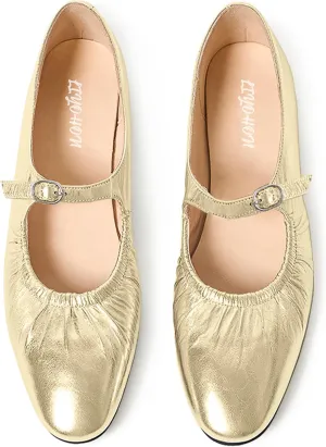 FRTROIN Mary Jane Dress Shoes for Women 2025 Comfortable Casual Work Black Ballet Flats