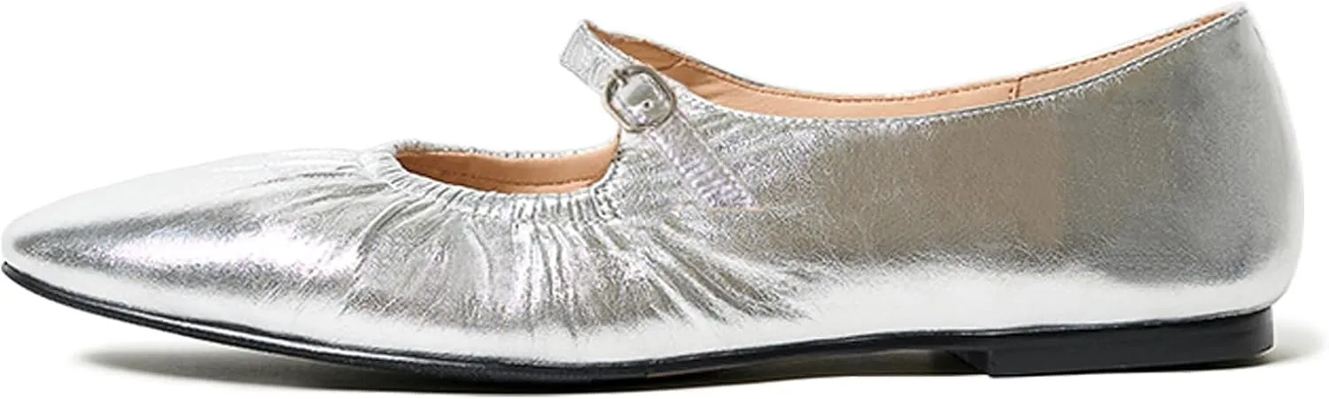 FRTROIN Mary Jane Dress Shoes for Women 2025 Comfortable Casual Work Black Ballet Flats