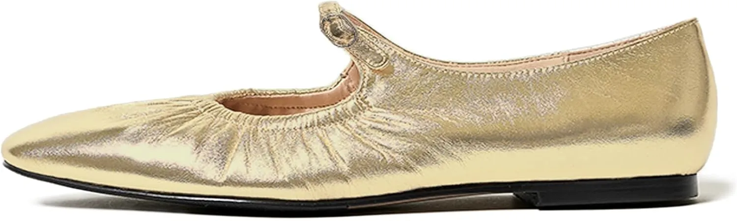FRTROIN Mary Jane Dress Shoes for Women 2025 Comfortable Casual Work Black Ballet Flats