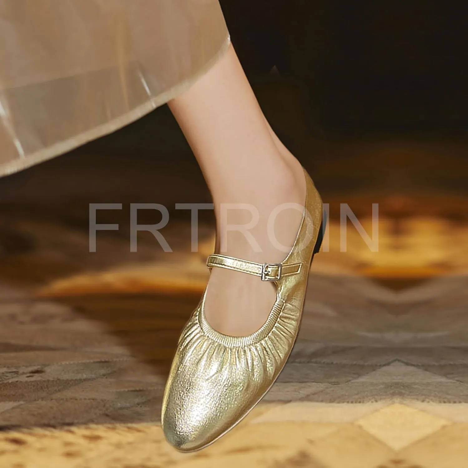 FRTROIN Mary Jane Dress Shoes for Women 2025 Comfortable Casual Work Black Ballet Flats