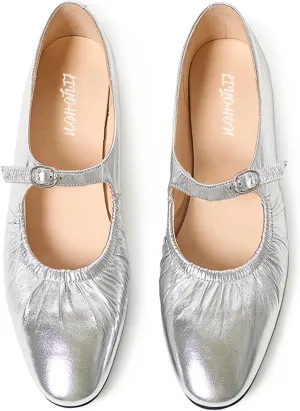FRTROIN Mary Jane Dress Shoes for Women 2025 Comfortable Casual Work Black Ballet Flats