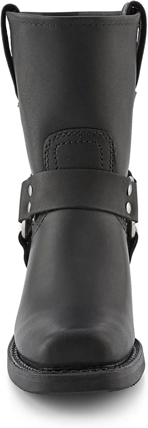 Frye Harness 8R Boots for Women Crafted from Washed and Oiled Italian Leather with Stacked Leather Heel and Rubber Outsole with Welt Construction