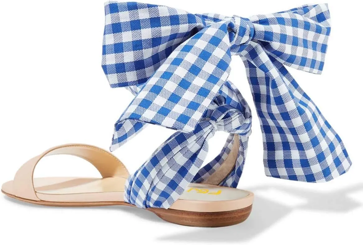FSJ Women Fashion Open Toe Low Heel Sandals Slingback Ballet Flat Soft Shoes Size 4-15 US