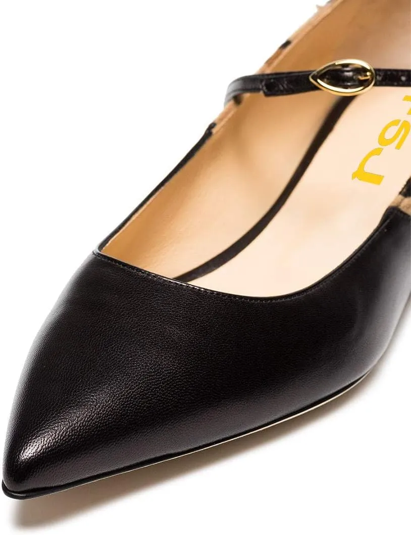 FSJ Women Sexy Leopard Prints Flats Hidden Low Heels Pumps Closed Pointy Toe Slip On Shoes Size 4-15 US