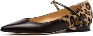 FSJ Women Sexy Leopard Prints Flats Hidden Low Heels Pumps Closed Pointy Toe Slip On Shoes Size 4-15 US