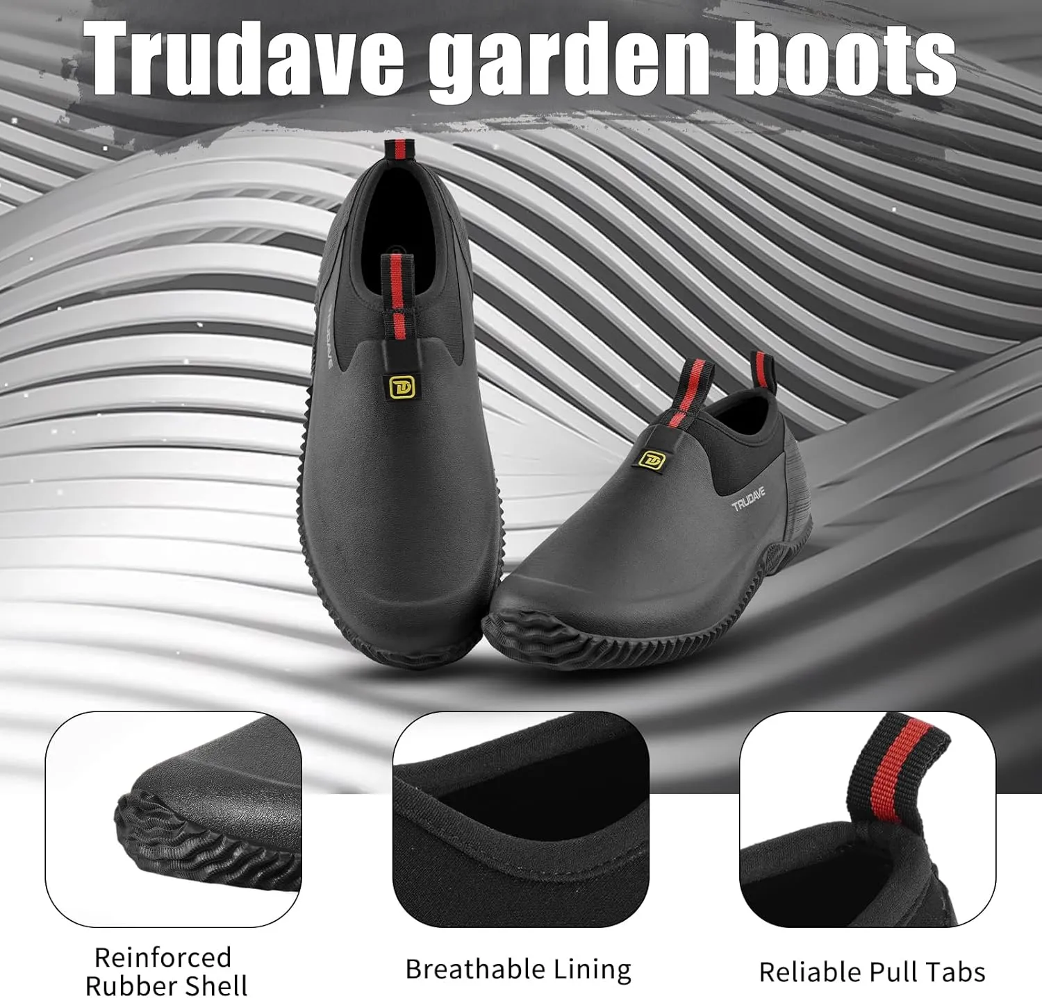 Garden Shoes for Men & Women, Waterproof Rubber Shoes with 4.5mm Neoprene, Womens Rain Boots for Gardening,Size 6-13