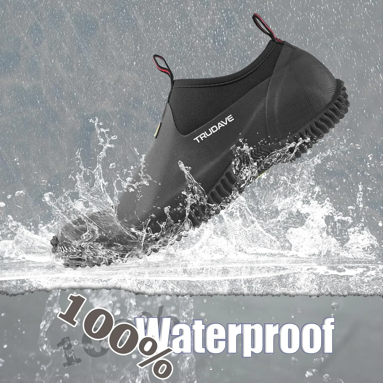 Garden Shoes for Men & Women, Waterproof Rubber Shoes with 4.5mm Neoprene, Womens Rain Boots for Gardening,Size 6-13