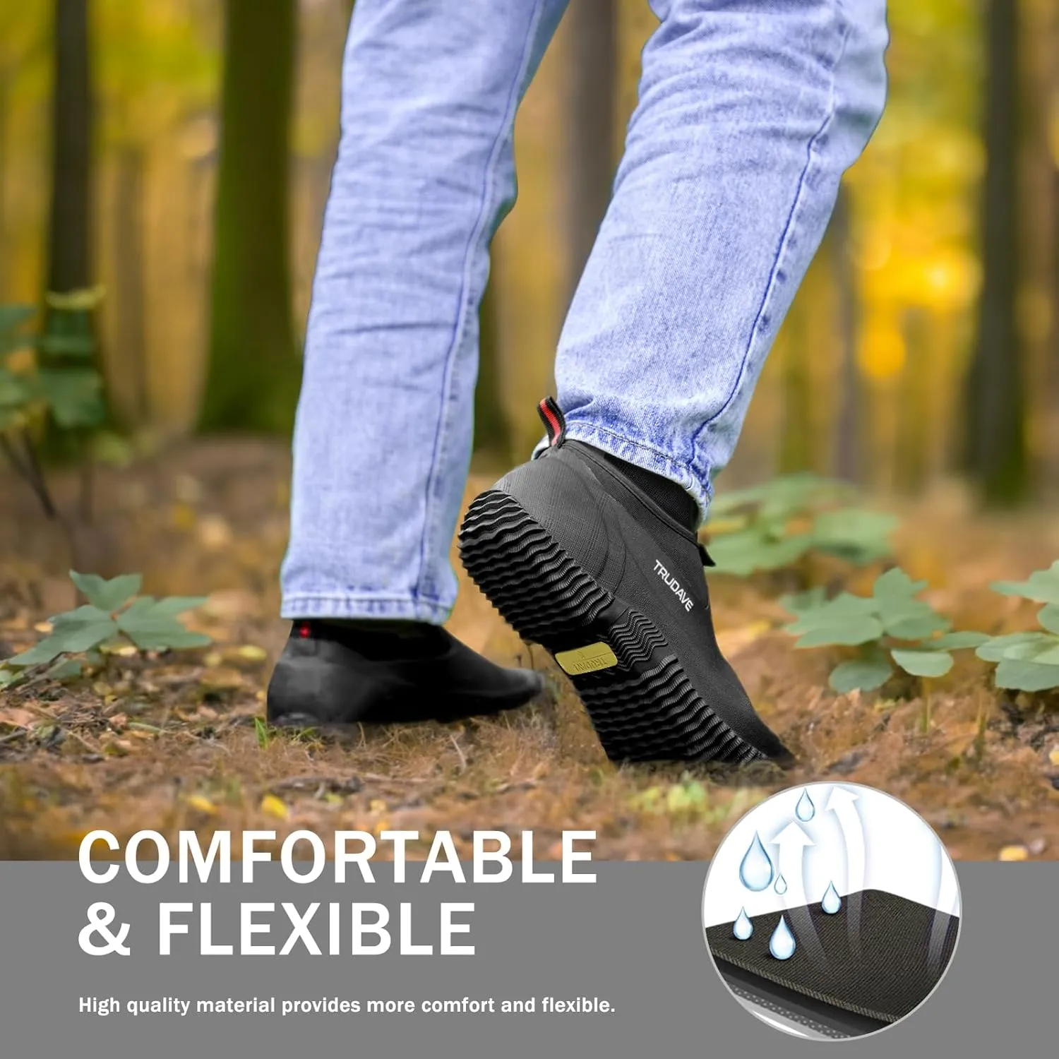 Garden Shoes for Men & Women, Waterproof Rubber Shoes with 4.5mm Neoprene, Womens Rain Boots for Gardening,Size 6-13