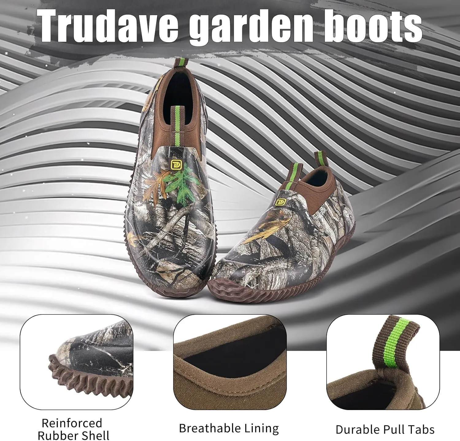 Garden Shoes for Men & Women, Waterproof Rubber Shoes with 4.5mm Neoprene, Womens Rain Boots for Gardening,Size 6-13