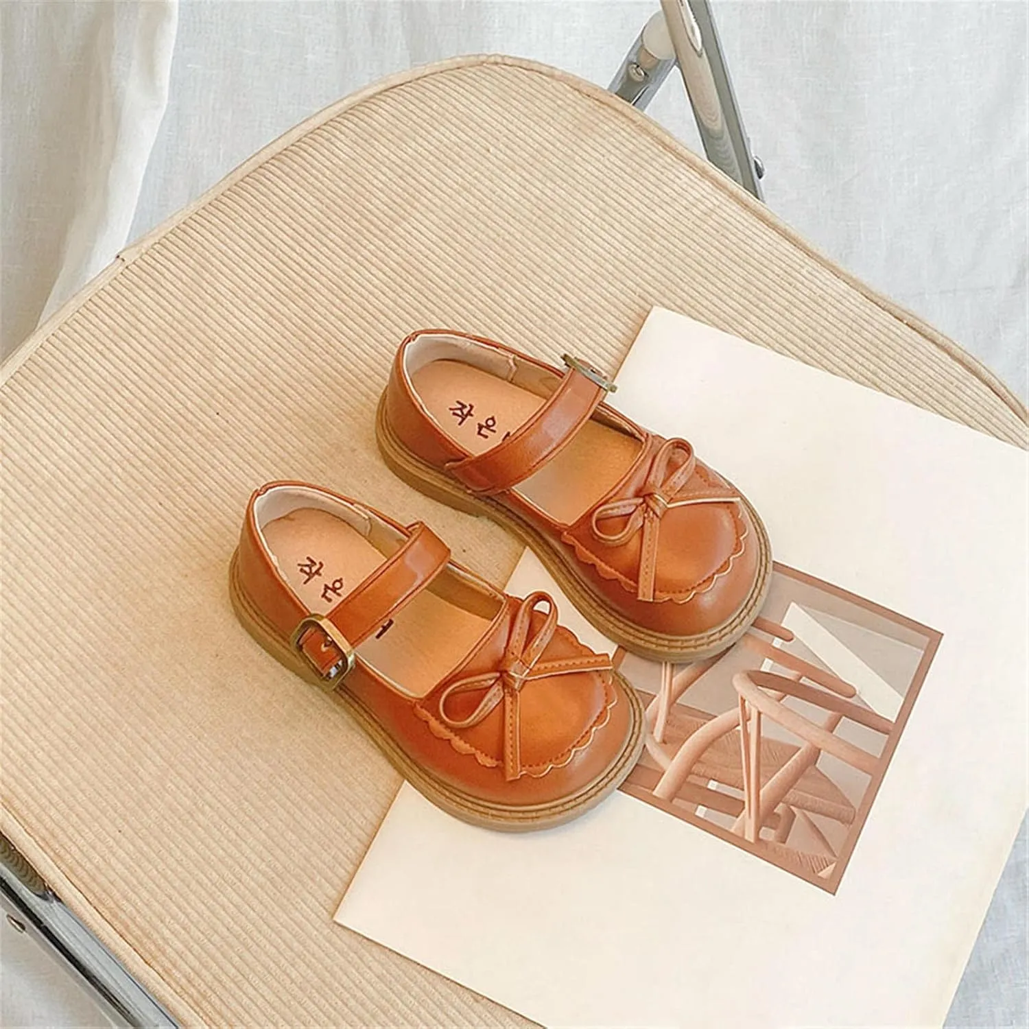 Girls Kids Mary Jane Shoes 𝗟ow Heels Closed Toe Ankle Sandals Childrens Girl Breathable Non Slip Soft Dress Dance Shoes