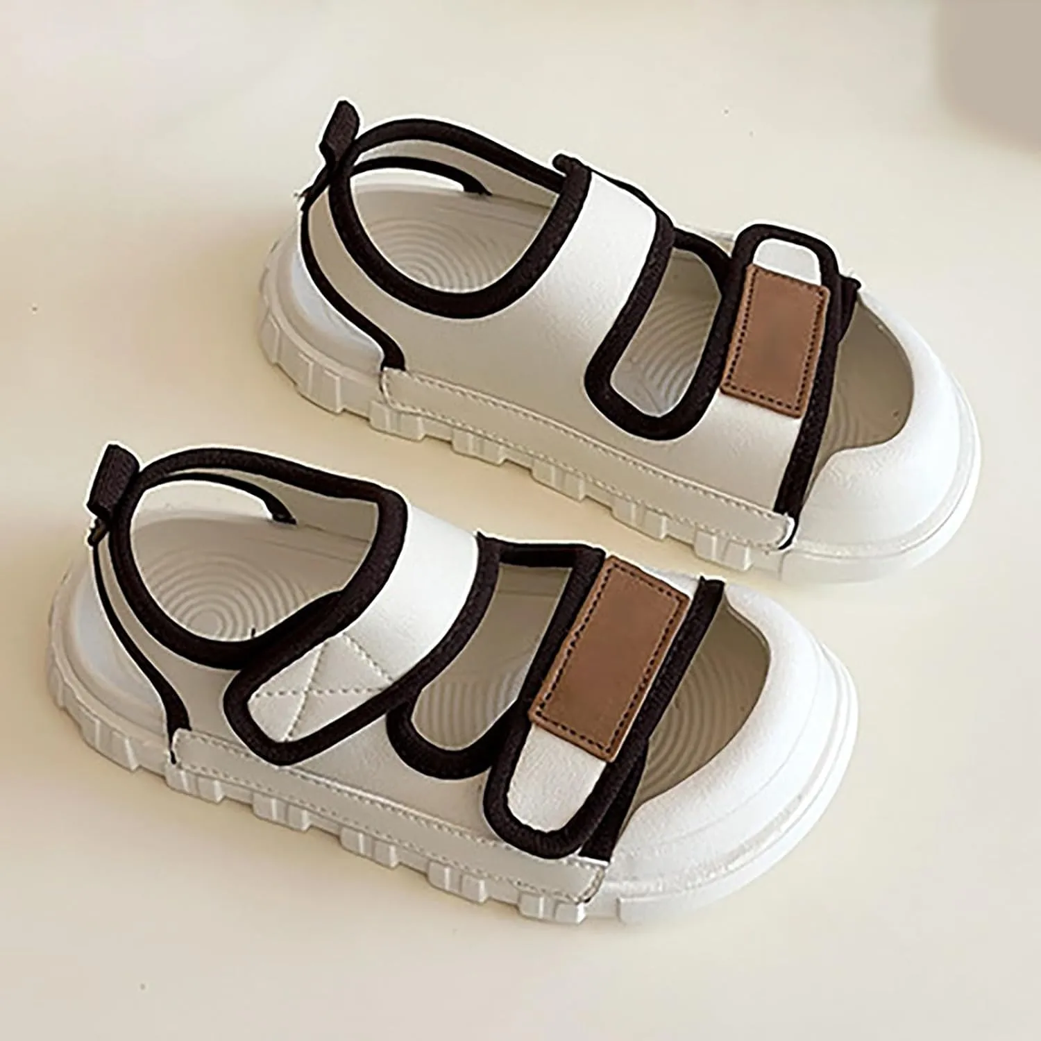 Girls Sandals Open Toe Non Slip Double Adjustable Straps Lightweight Sport Sandals Kids Soft Bottom Water Sneakers