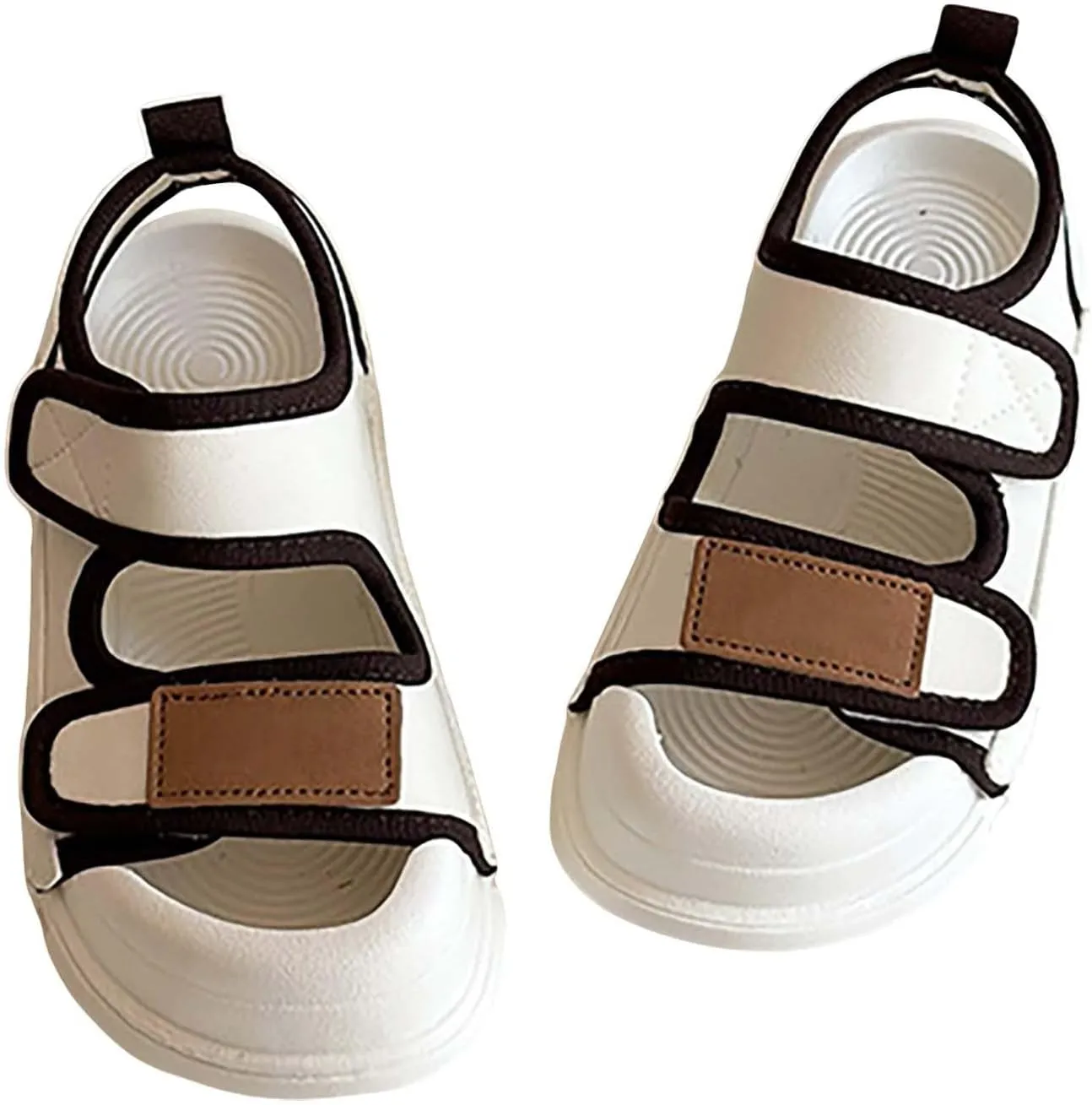Girls Sandals Open Toe Non Slip Double Adjustable Straps Lightweight Sport Sandals Kids Soft Bottom Water Sneakers